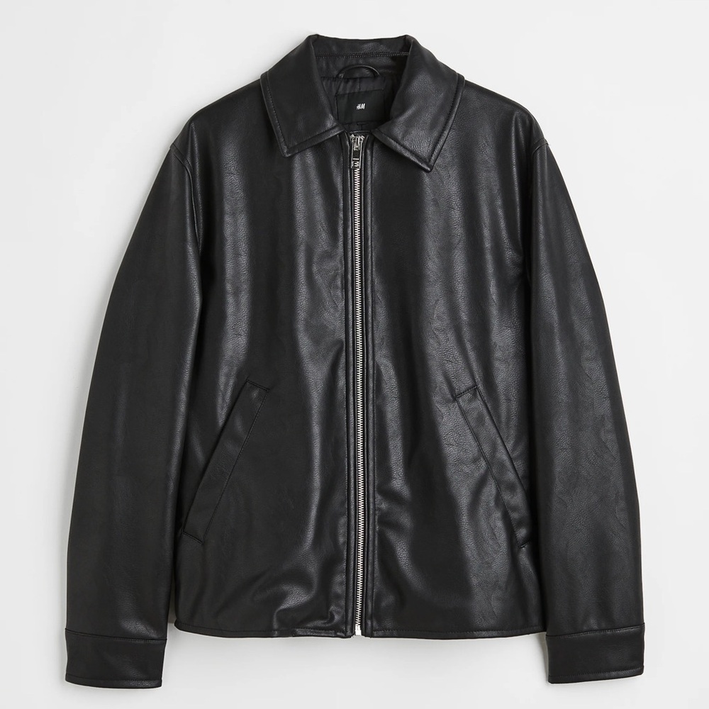 Men's Black Faux Leather Jacket